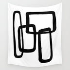 Mod Ink White Background Wall Tapestry Gallery Image 4