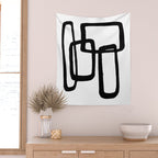 Mod Ink White Background Wall Tapestry Gallery Image 2