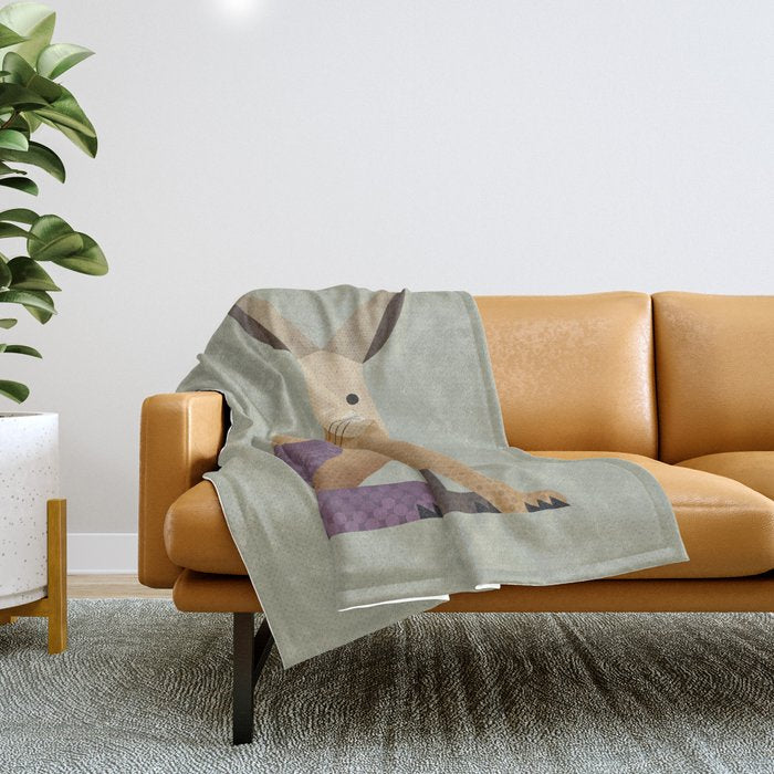 Whimsy European Hare Throw Blanket Gallery Image 1