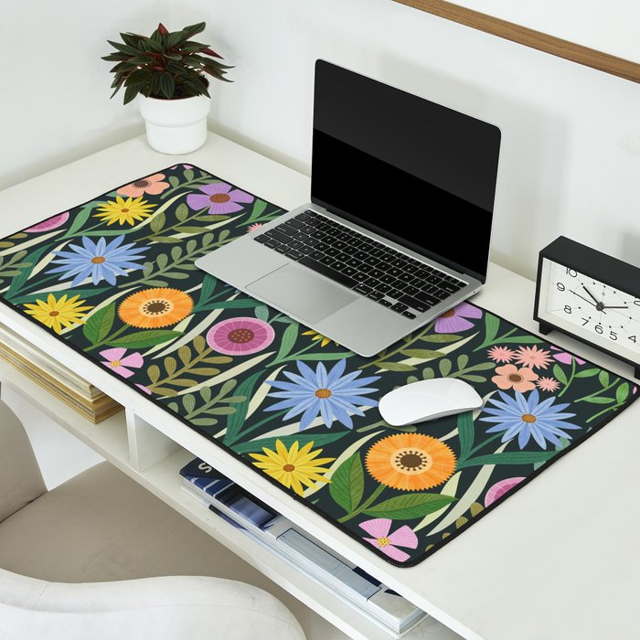 Wildflower Garden - Dark Desk Mat Gallery Image 2