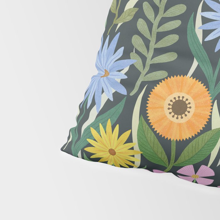 Wildflower Garden - Dark Pillow Sham Gallery Image 4
