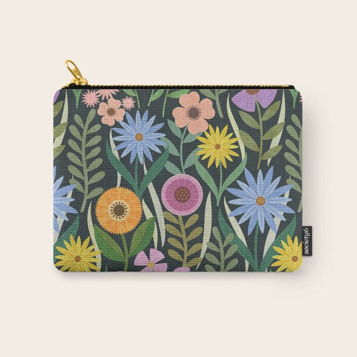 Wildflower Garden - Dark Carry All Pouch Gallery Image 1