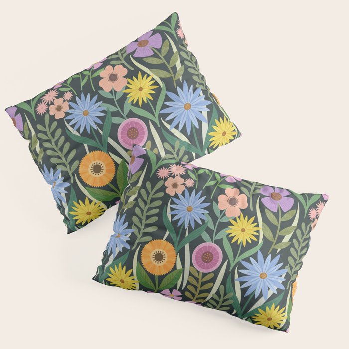 Wildflower Garden - Dark Pillow Sham Gallery Image 3