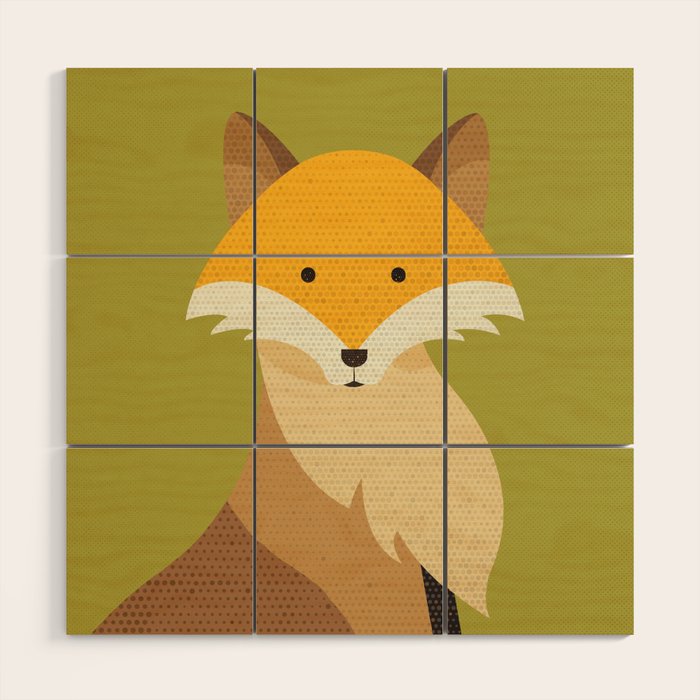 Whimsy Red Fox Wood Wall Art