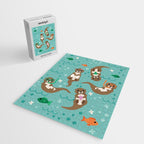 Kawaii Otters Playing Underwater Jigsaw Puzzle Gallery Image 2