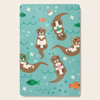 Kawaii Otters Playing Underwater Cutting Board Gallery Image 1