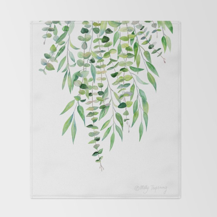 Mixed Eucalyptus  Throw Blanket Gallery Image 2