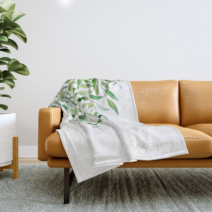 Mixed Eucalyptus  Throw Blanket Gallery Image 1