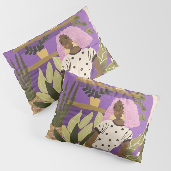 Pink Hair Beauty Pillow Sham Gallery Image 1