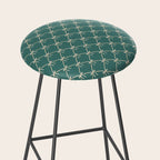 Bows & Ribbons Pattern XXXI Teal Green Stool Gallery Image 2
