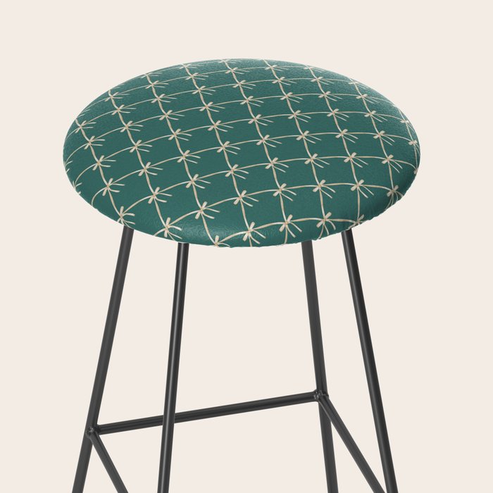 Bows & Ribbons Pattern XXXI Teal Green Stool Gallery Image 2