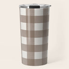 Gingham Cloth / Mocha Checks Travel Mug Gallery Image 1