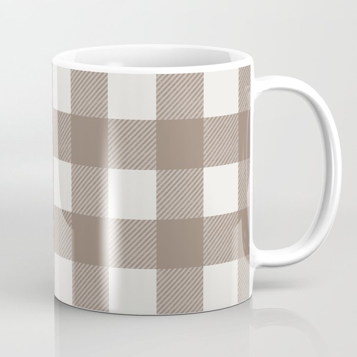 Gingham Cloth / Mocha Checks Coffee Mug Gallery Image 1