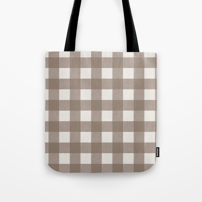 Gingham Cloth / Mocha Checks Tote Bag Gallery Image 1