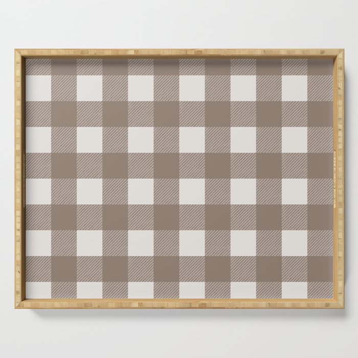 Gingham Cloth / Mocha Checks Serving Tray Gallery Image 1
