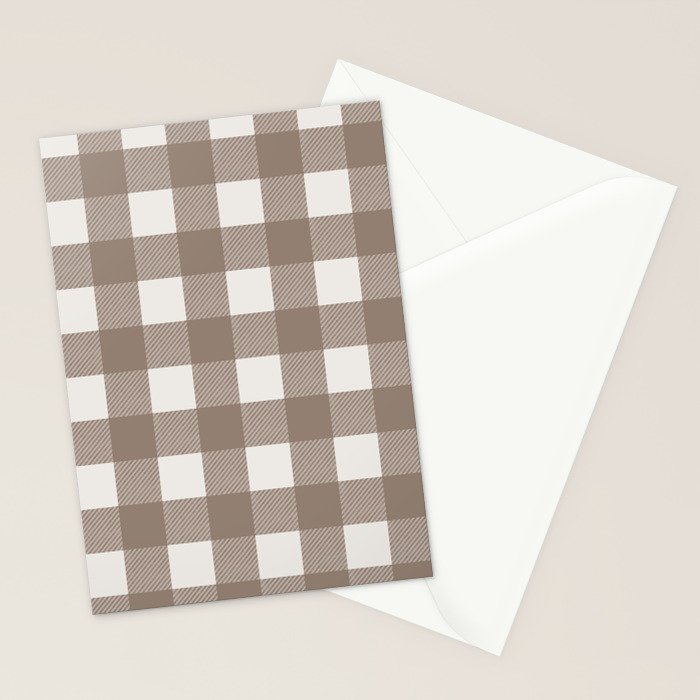 Gingham Cloth / Mocha Checks Stationery Card Gallery Image 2