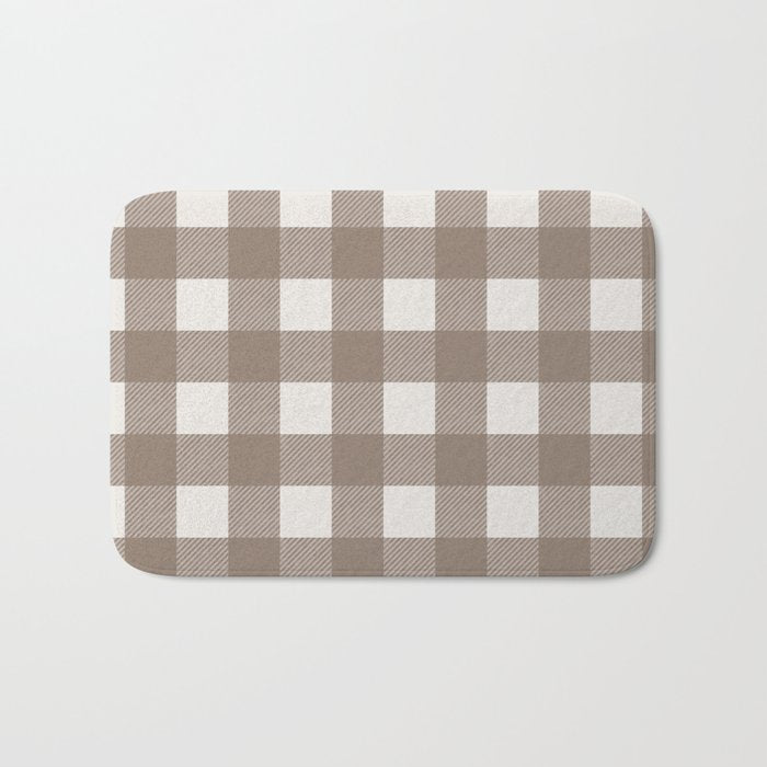 Gingham Cloth / Mocha Checks Bath Mat Gallery Image 1