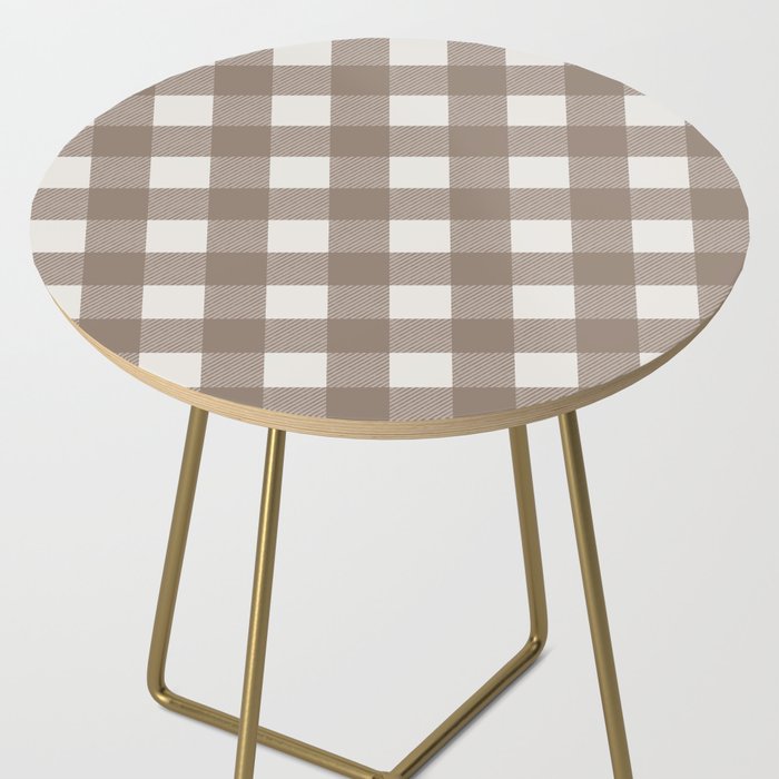 Gingham Cloth / Mocha Checks Side Table Gallery Image 2