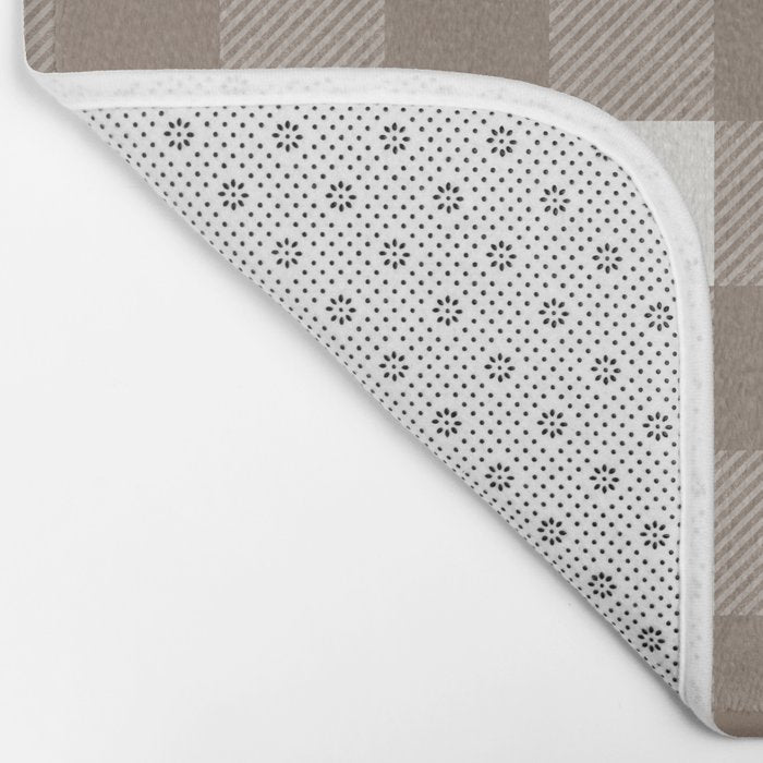 Gingham Cloth / Mocha Checks Bath Mat Gallery Image 2