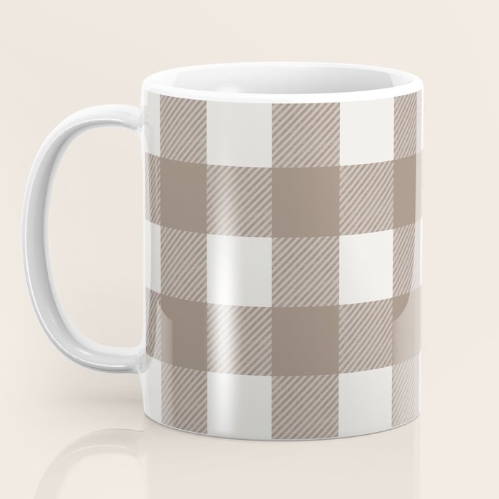 Gingham Cloth / Mocha Checks Coffee Mug Gallery Image 3