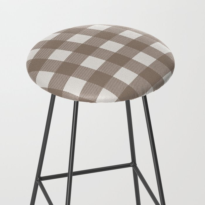 Gingham Cloth / Mocha Checks Stool Gallery Image 2