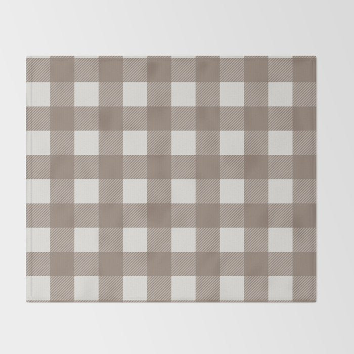 Gingham Cloth / Mocha Checks Throw Blanket Gallery Image 2