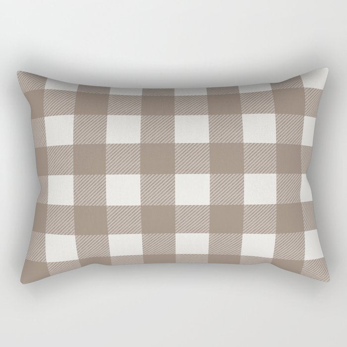 Gingham Cloth / Mocha Checks Rectangular Pillow Gallery Image 1