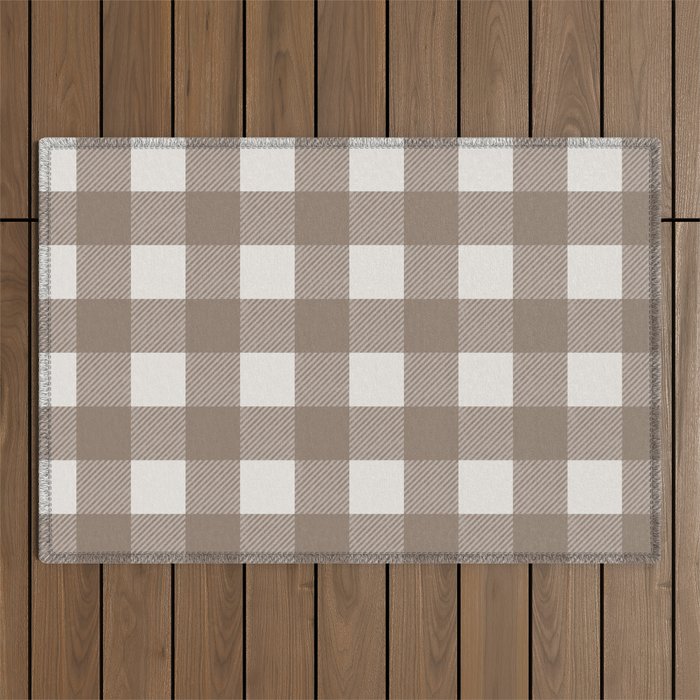 Gingham Cloth / Mocha Checks Outdoor Rug Gallery Image 1