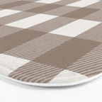 Gingham Cloth / Mocha Checks Bath Mat Gallery Image 3