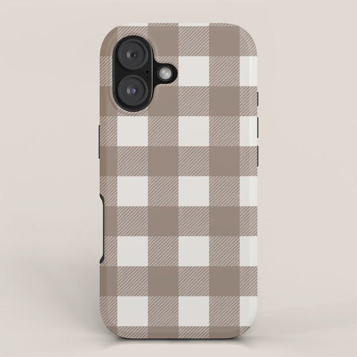 Gingham Cloth / Mocha Checks iPhone Case Gallery Image 1