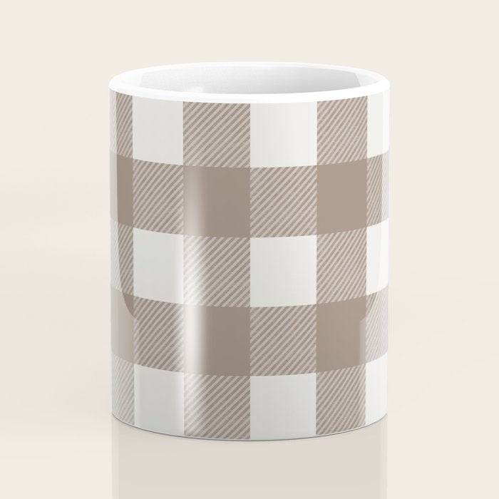 Gingham Cloth / Mocha Checks Coffee Mug Gallery Image 4