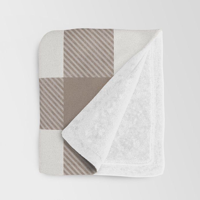 Gingham Cloth / Mocha Checks Throw Blanket Gallery Image 3