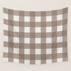 Gingham Cloth / Mocha Checks Wall Tapestry Gallery Image 4