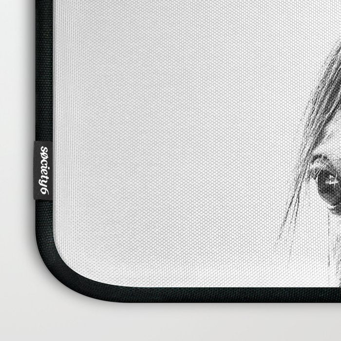 peekaboo horse, bw horse print, horse photo, equestrian print, equestrian photo, equestrian decor Laptop Sleeve Gallery Image 3