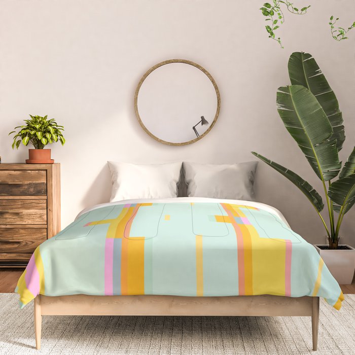 Mint Stripe Grid Comforter Gallery Image 3