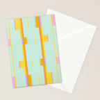 Mint Stripe Grid Stationery Card Gallery Image 2