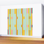Mint Stripe Grid Wall Mural Gallery Image 2