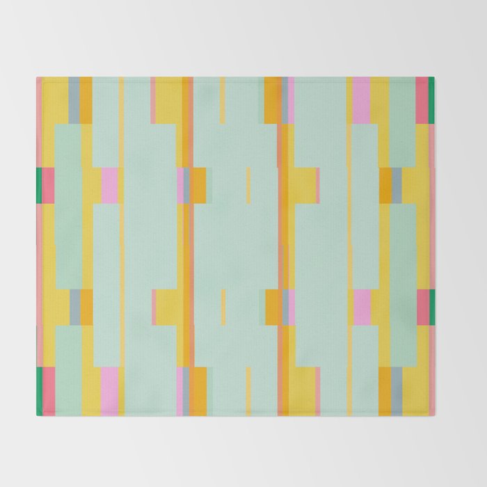 Mint Stripe Grid Throw Blanket Gallery Image 2