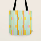 Mint Stripe Grid Tote Bag Gallery Image 1