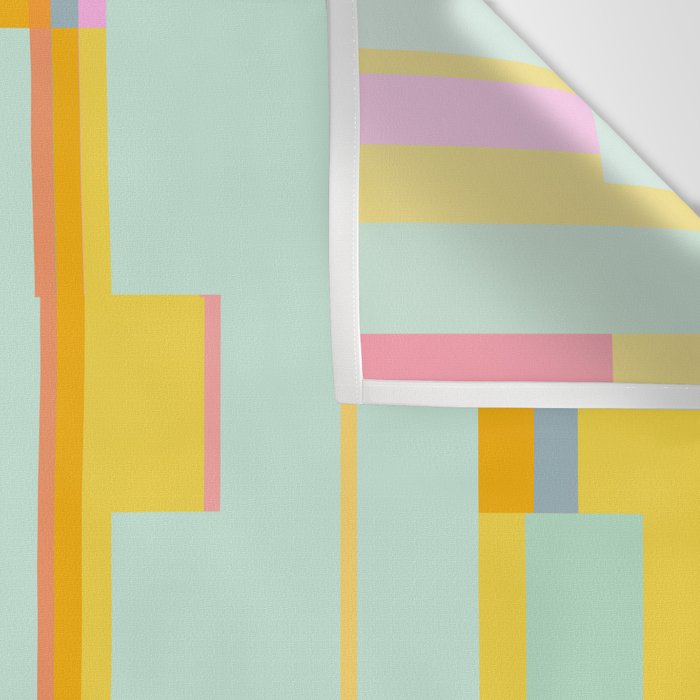 Mint Stripe Grid Wall Tapestry Gallery Image 3