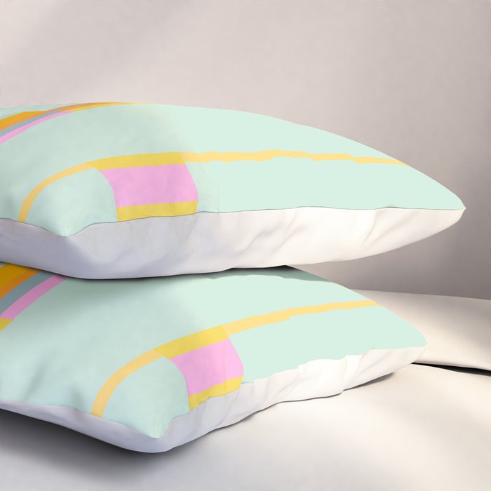 Mint Stripe Grid Pillow Sham Gallery Image 3