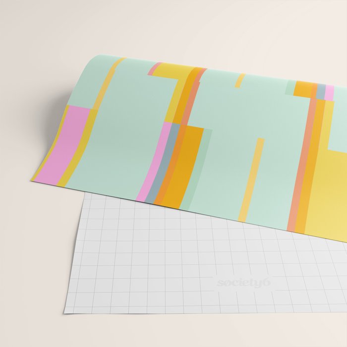 Mint Stripe Grid Wrapping Paper Gallery Image 2