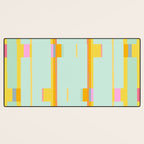 Mint Stripe Grid Desk Mat Gallery Image 3