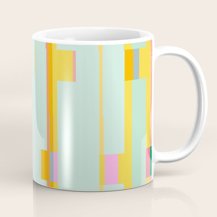 Mint Stripe Grid Coffee Mug Gallery Image 1