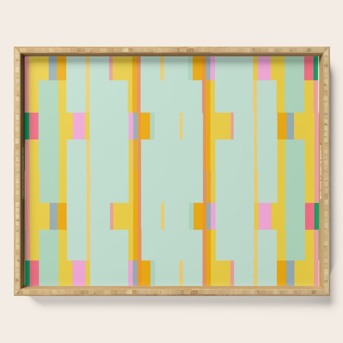 Mint Stripe Grid Serving Tray Gallery Image 1