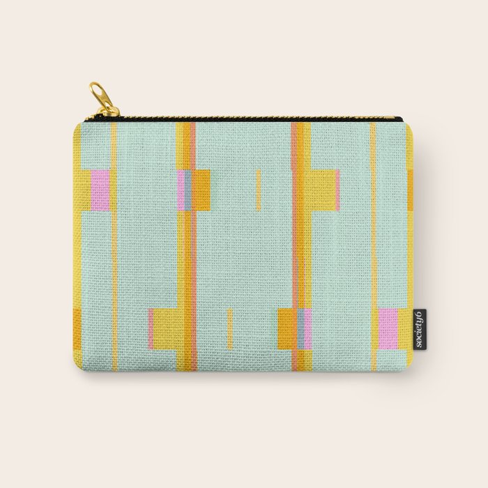 Mint Stripe Grid Carry All Pouch Gallery Image 1
