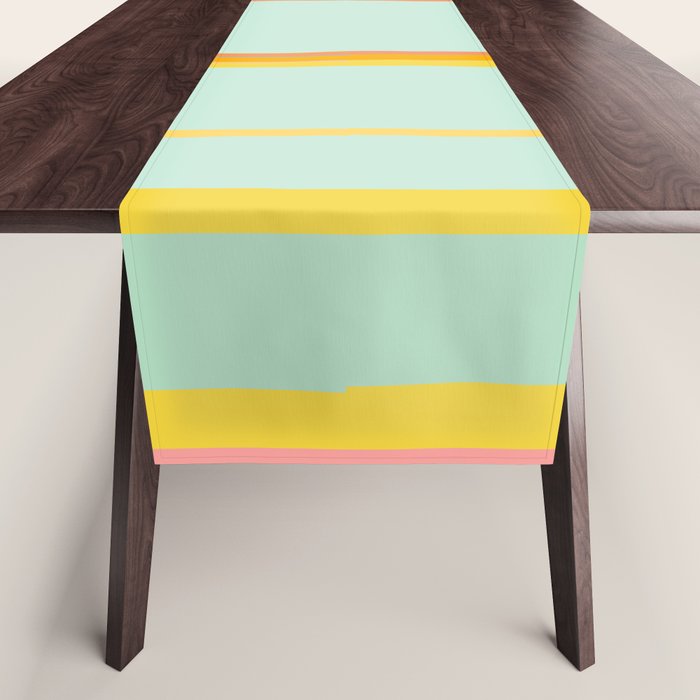 Mint Stripe Grid Table Runner Gallery Image 1