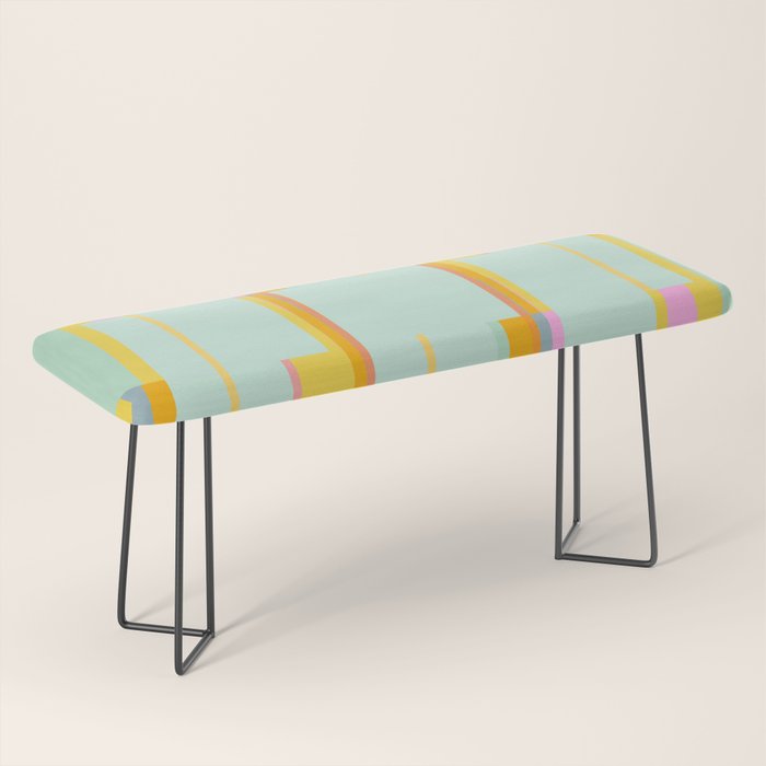Mint Stripe Grid Bench Gallery Image 1