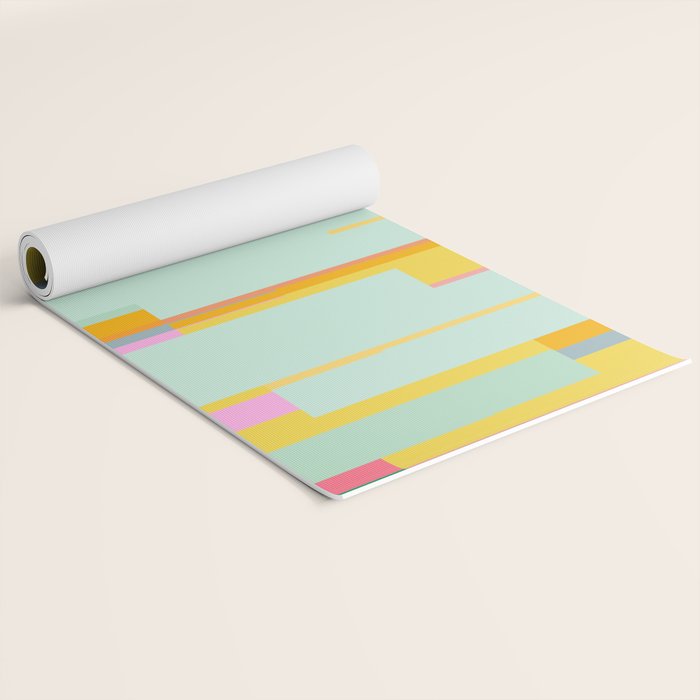 Mint Stripe Grid Yoga Mat Gallery Image 2
