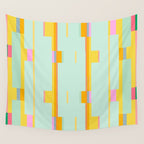 Mint Stripe Grid Wall Tapestry Gallery Image 4